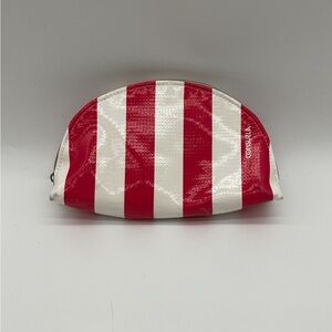 Consuela Red and White Striped Cosmetic Pouch